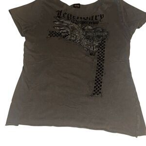 Harley-Davidson Ladies size XL Factory Distressed Gray SS Tee
